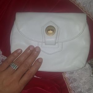 White leather clutch